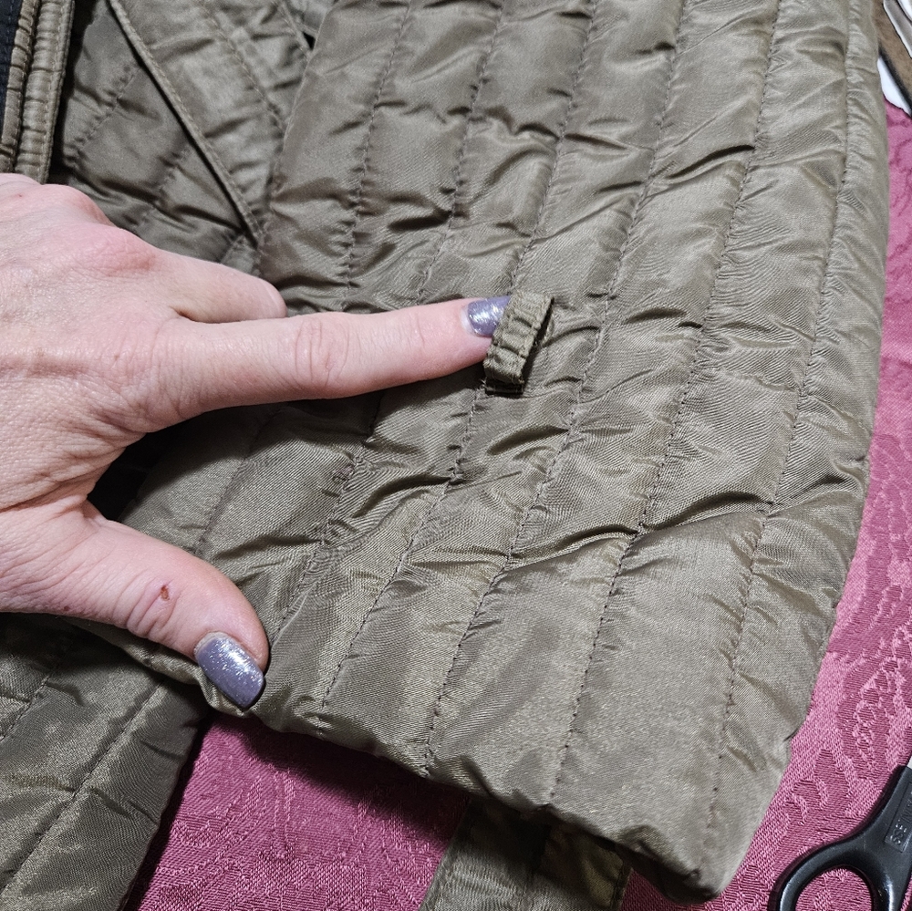VINTAGE SIZE 12 60'S PUFFER JACKET GREY-GREEN COLOR - Picture 15 of 16